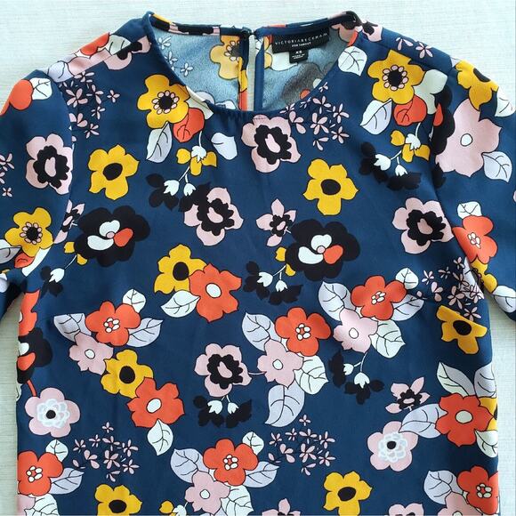 Victoria Beckham Top Women XS Colorful Floral Cottagecore Dainty Twee Kawaii Mod - Picture 7 of 13